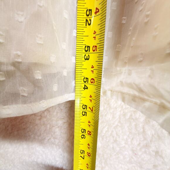 Patrons of Peace Boho Tiered Maxi Dress M Ivory Ruffles Buttons Sheer Prairie - Picture 4 of 10